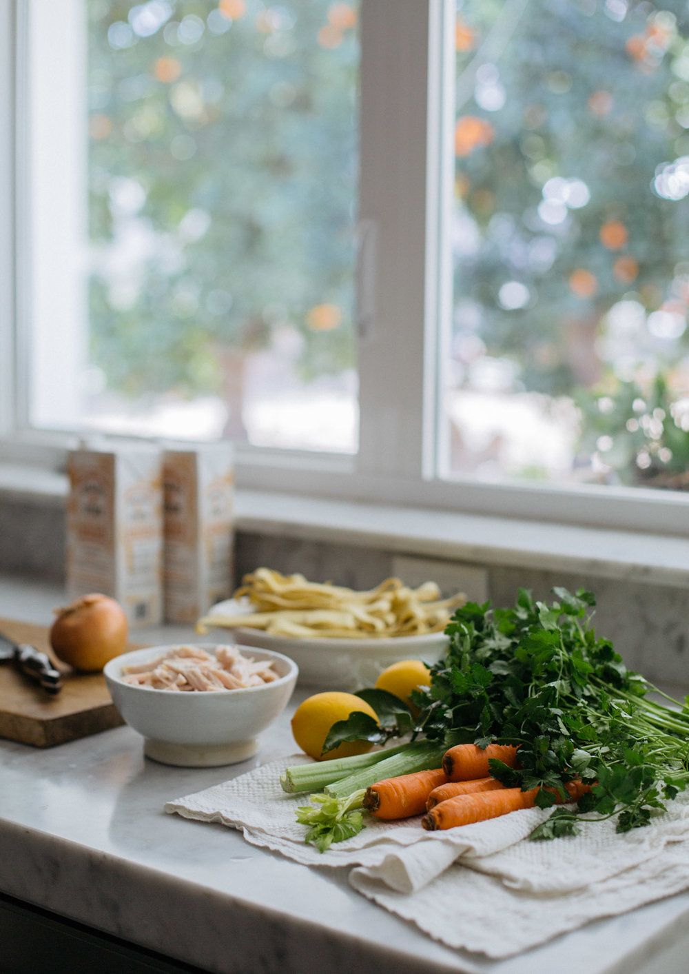 Kitchen with fresh ingredients